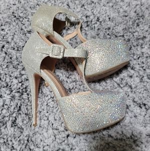 Sparkling Silver Heels
